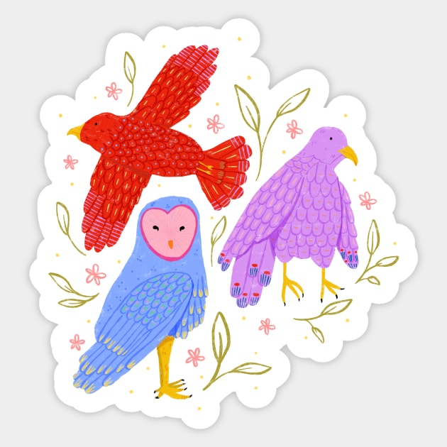 Birds of prey: Vibrant owls, kites, falcons, & hawks Sticker by Maddyslittlesketchbook